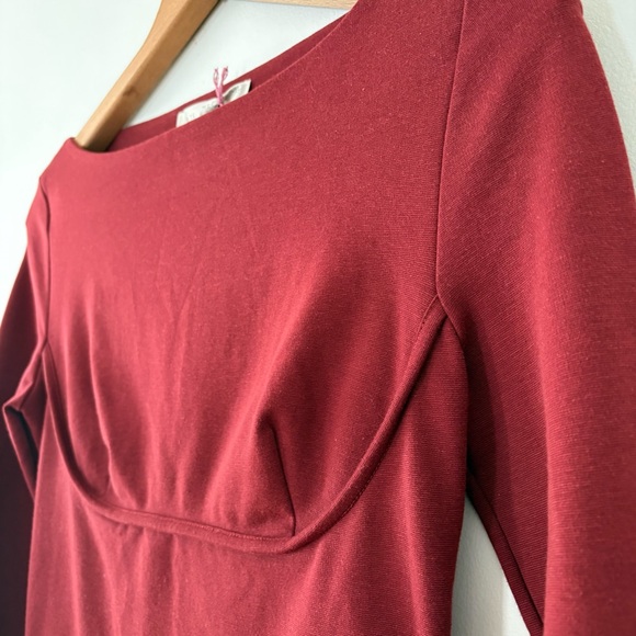 Stella McCartney Burgundy Long Sleeve Sheath Dress Minimalist Designer Sz 44(12) - Picture 11 of 14